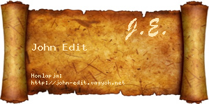 John Edit névjegykártya